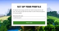 The profile setup on Minecraft's main website (Image via u/League_Lord/Reddit)